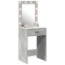 Mesa de maquillaje  con luces LED en gris concreto, 50x41x135 cm