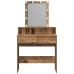 Mesa de Maquillaje con Espejo y Luces LED Madera Vieja Madera Ingenierizada