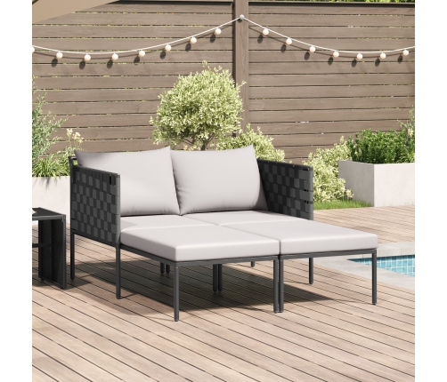 Tumbona  con cojines para 2 personas Anthracite 115x153x69,5 cm Acero