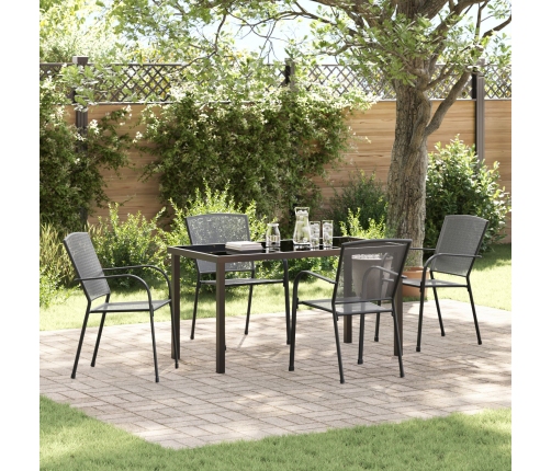 Juego de Comedor Jardín  5 Piezas Antracita Acero