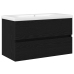 Gabinete para Lavabo  con Lavabo Integrado Roble Negro Madera Ingenierizada, Gabinete para Lavabo  Roble Negro 80x38.5x45 cm Madera Ingenierizada
