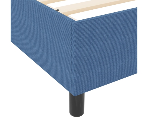 Cama Box Spring  con Colchón Azul 120x200 cm Tela de Corduroy