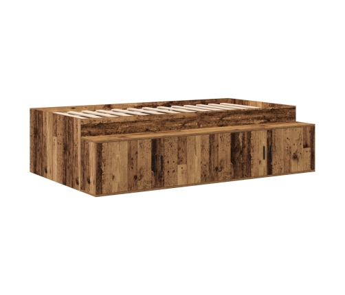 Estructura de Cama de Almacenamiento Madera Vieja 100x200 cm
