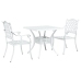 Conjunto de Bistro de Jardín de 3 Piezas  de Aluminio Fundido Blanco