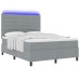 Cama con Somier y Colchón & LED Gris Claro 140x200 cm Tela