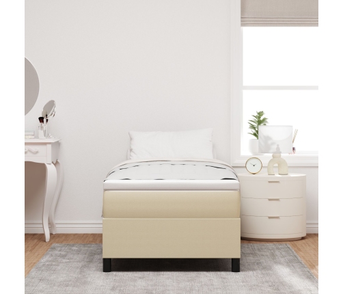 Cama con Box Spring  con Colchón Verde Claro Gris 90x200 cm Tela de Corduroy