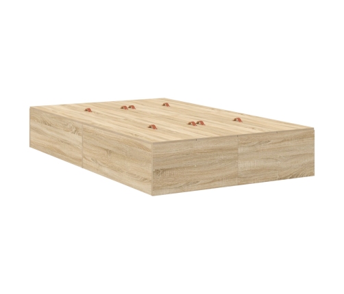 Estructura de Cama con Almacenamiento  Sonoma Roble 120x200 cm