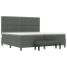 Cama con somier de  con colchón y banco gris oscuro 200x200 cm tela