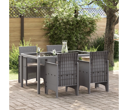 Silla de Jardín  Juego de 4 Gris claro, cojines taupe