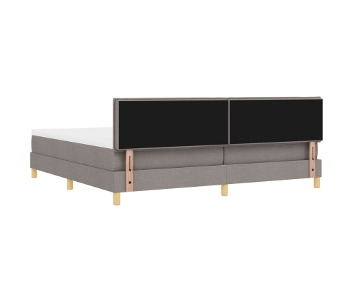 Cama Box Spring  con Colchón Taupe 200x200 cm Tela