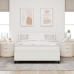 Cama con Somier  con Colchón y Luz LED Crema 140x200 cm Tejido de Terciopelo