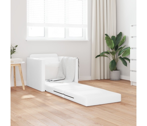 Sofá Cama de Piso  2 en 1 Blanco 74x77x81 cm Cuero Sintético