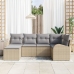 Conjunto de Sofás de Jardín de 6 Piezas con Cojines de Ratán Beige