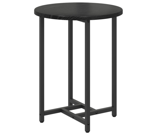 Juego de 2 Mesas Laterales  en Madera de Roble Negro y Metal