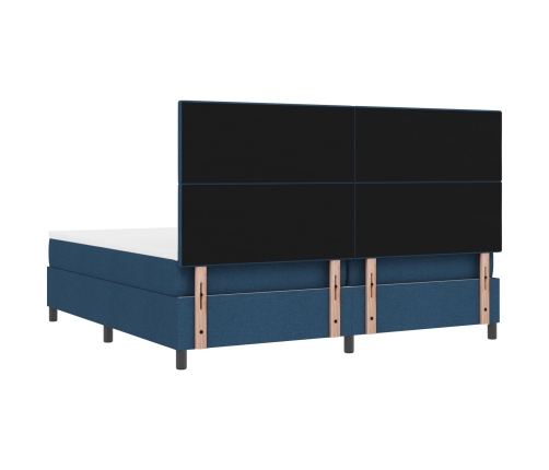 Cama con Base  Azul 200x200 cm Tela
