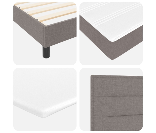 Cama Box Spring  con Colchón Taupe 200x200 cm Tela