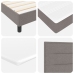 Cama Box Spring  con Colchón Taupe 200x200 cm Tela