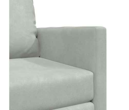 Sofá de suelo convertible  de terciopelo 74x77x81 cm Gris Claro