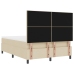 Cama con Somier y Colchón Crema 140x200 cm Tela