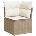 Conjunto de 7 Piezas para Comedor de Jardín con Cojines Beige de Rattan Sintético y Acacia