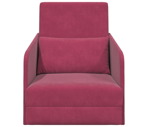 Sofá Cama de Piso  2-en-1 Burdeos 65x80x83 cm de Terciopelo