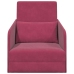 Sofá Cama de Piso  2-en-1 Burdeos 65x80x83 cm de Terciopelo