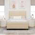 Cama Box Spring  con Colchón Crema 140x190 cm Tela
