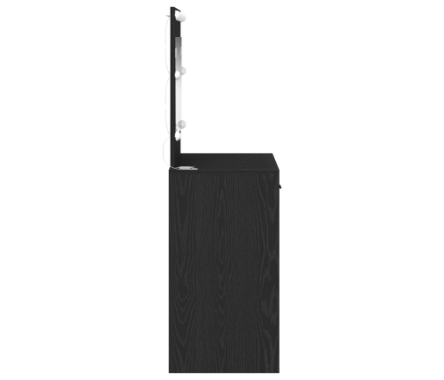 Mesa de tocador  con luces LED en Roble Negro 78,5x41x135 cm