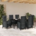 Set de Comedor de Jardín de 7 Piezas  Negro Rattan Versátil