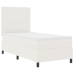 Cama con somier y colchón LED crema 90x200 cm tela de corduroy