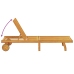 Sillas de Playa  2 pcs con Ruedas y Cojín de Madera de Acacia