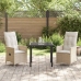 Set de Comedor de Jardín de 3 Piezas  con Cojines Beige Poliratán