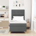 Cama con Box Spring y Colchón Gris Oscuro 100x200 cm Tela