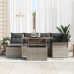 Conjunto de sofá de jardín  Set de 7 Gris Poliratán, acero, vidrio