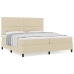 Cama de Box Spring con Colchón Crema 200x200 cm Tela