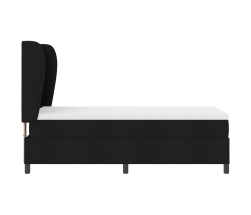 Cama Box Spring  con colchón Negro 100x200 cm Tela