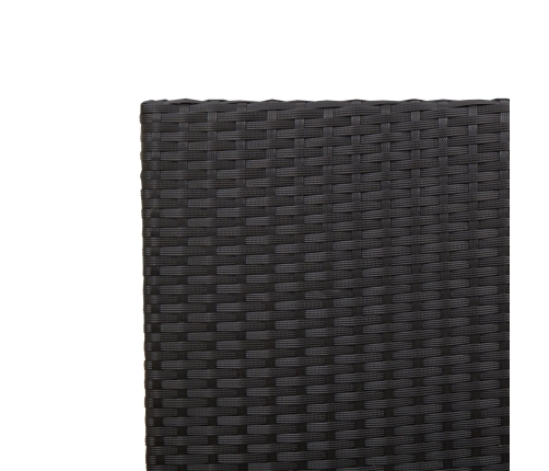 Sillas de Jardín Apilables  con Cojines - Set de 2 Piezas en Ratán Poli Negro