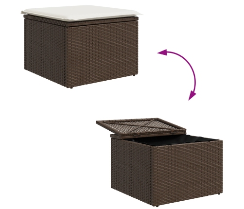 Conjunto de Sofá de Jardín  Set de 5 Marrón Ratán