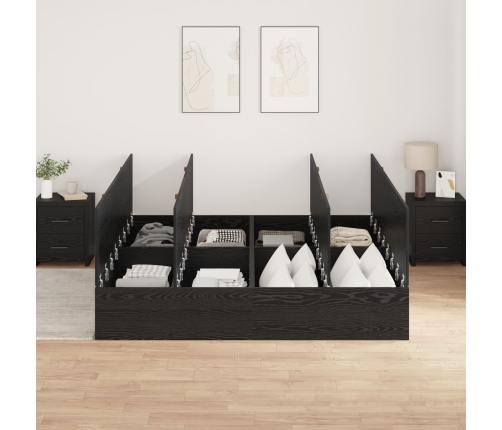 Cama con almacenamiento  Marco Negro Roscado 180x200 cm