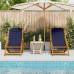 Sillas de Playa Plegables  2 pcs Azul Madera Maciza de Acacia y Textileno