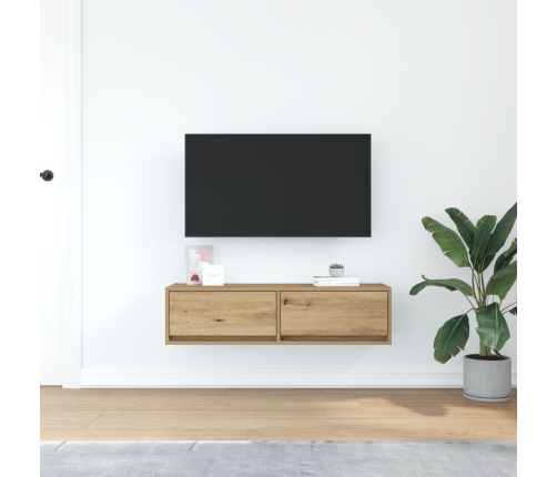 mueble para TV  de roble artesano 100x31x25,5 cm de madera elaborada