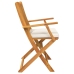 Sillas de jardín plegables  con cojín blanco 2pcs de madera de acacia maciza
