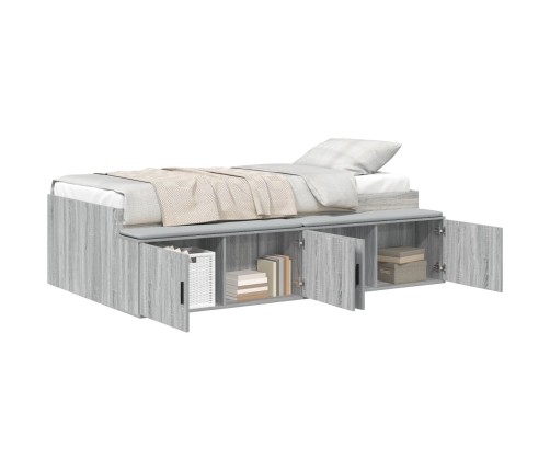 Estructura de cama de almacenamiento gris sonoma 75x190 cm