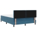 Cama Box Spring  con Colchón Azul Oscuro 160x200 cm de Terciopelo