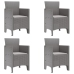 Silla de Jardín  Juego de 4 Gris claro Plástico, Poliéster