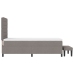 Cama con Base de Resorte con Colchón y Banco Taupe 100x200 cm Tela