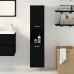 Gabinete de baño de pared  negro y roble de 30x30x130 cm, de madera compuesta
