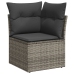 Conjunto de Sofá de Jardín  9 Piezas Gris Oscuro, Marrón