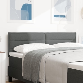 Cabecero Diseño Líneas Gris Oscuro 80 cm Tela