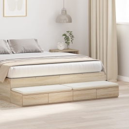 Mesa de Noche Roble Sonoma Madera Elaborada 150 x 36.5 x 16.5 cm